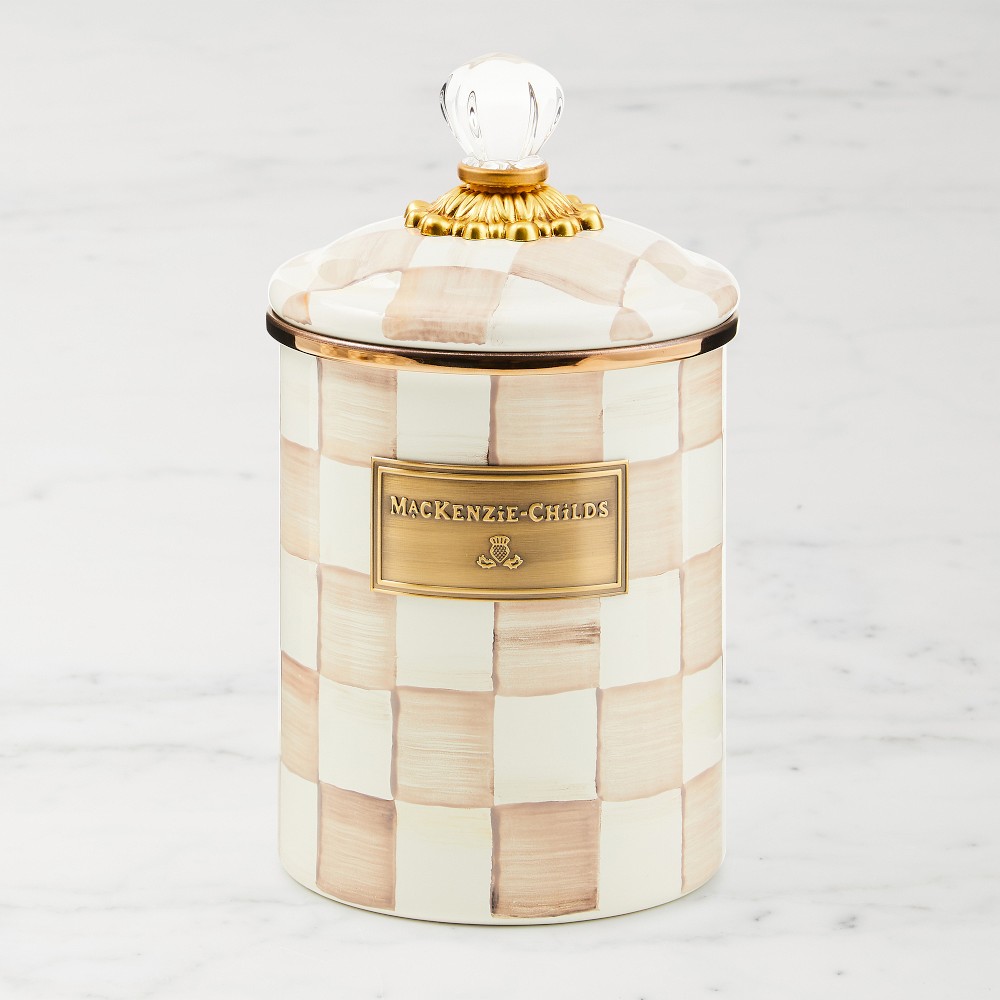Medium MacKenzie-Childs Mocha Check Canister