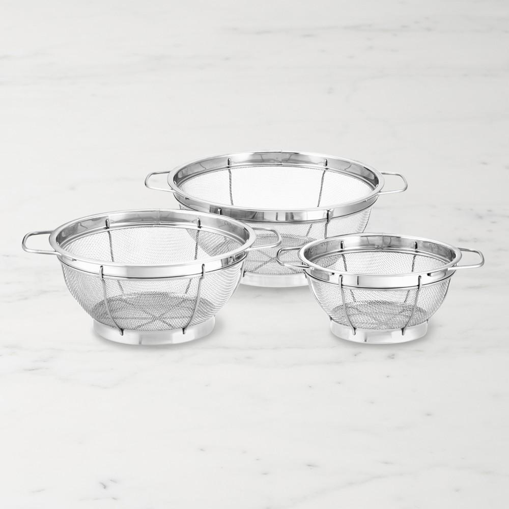 Stainless-Steel Mesh Colander, Set of 3