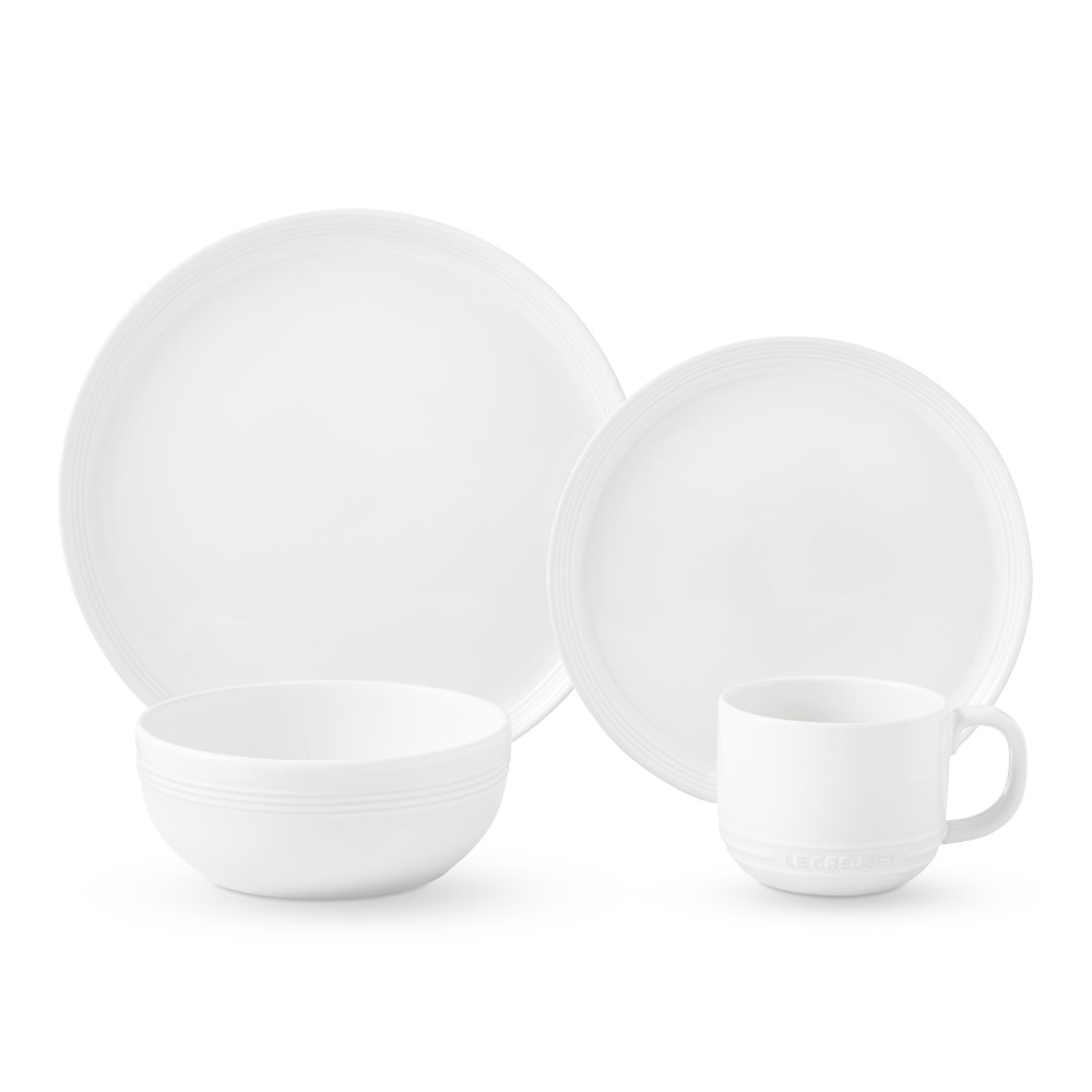 Le Creuset San Francisco Coupe 16-Piece Dinnerware Set - White
