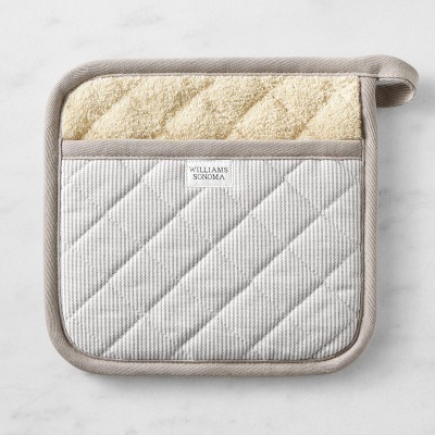 Williams Sonoma Heritage Stripe Potholder, Drizzle Gray