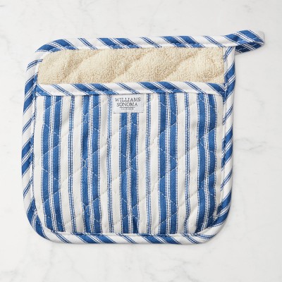 Williams Sonoma Stripe Potholder, Bright Blue