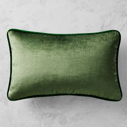 Signature Velvet Pillow Cover, 14" X 22", Sage