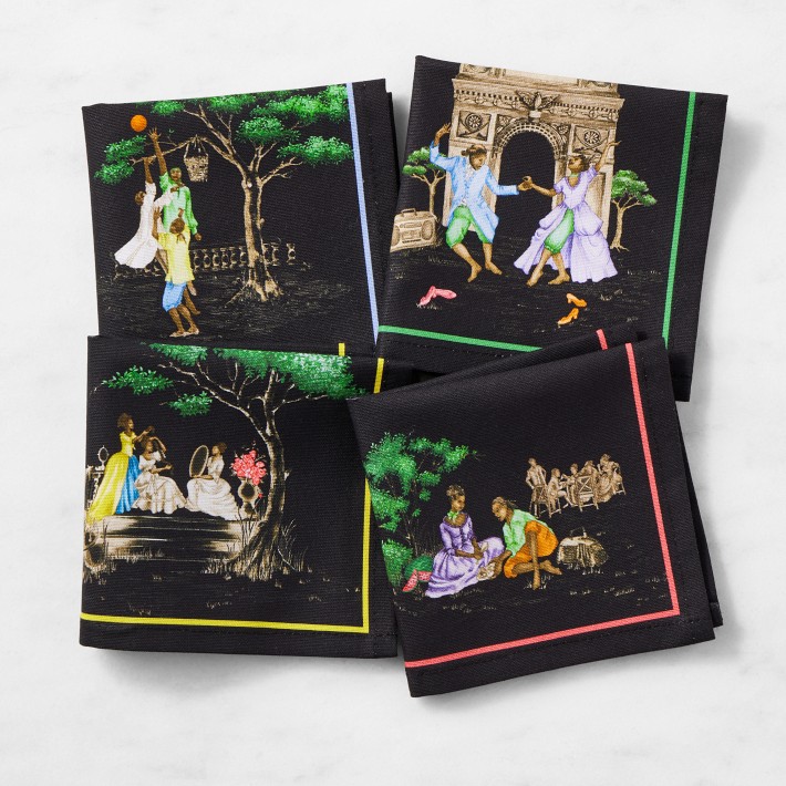 everyone シルクスクリーン Sheila Bridges x Williams Sonoma Harlem Toile Cocktail Napkins