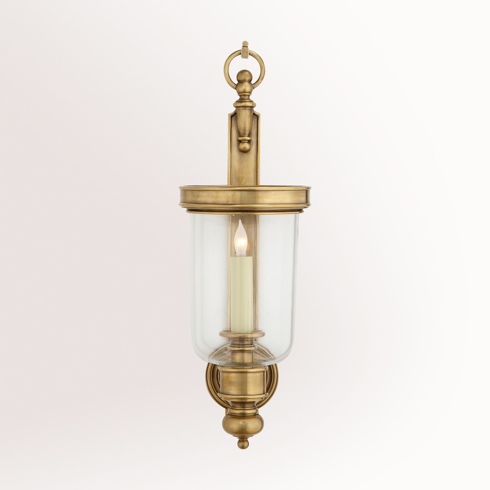 Georgian Hurricane Wall Sconce, Antique-Burnished Brass, Small