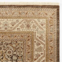 Adelaide Hand Knotted Rug, Swatch, 18X18", Brown/Green