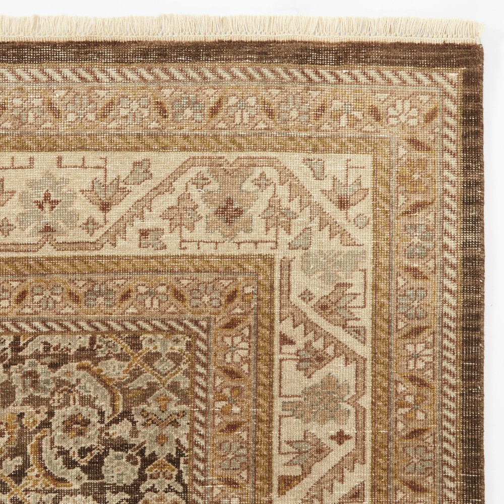 Adelaide Hand Knotted Rug, Swatch, 18X18", Brown/Green