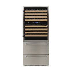 Vinotemp 30 Inch Triple Zone Wine Cooler & Drawer Refrigerator