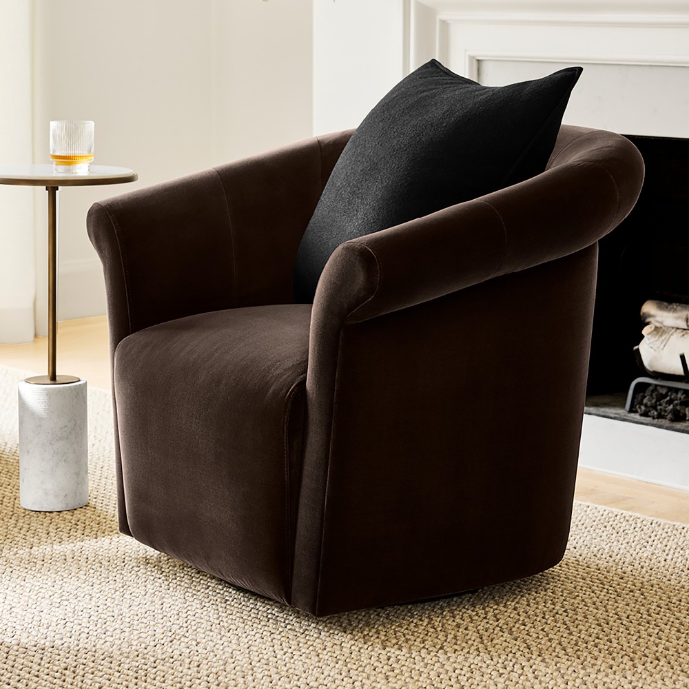 Arleta Roll Arm Swivel Chair