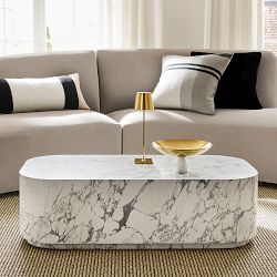 Vittoria Arabescato Curved Edge Coffee Table (48&quot;)