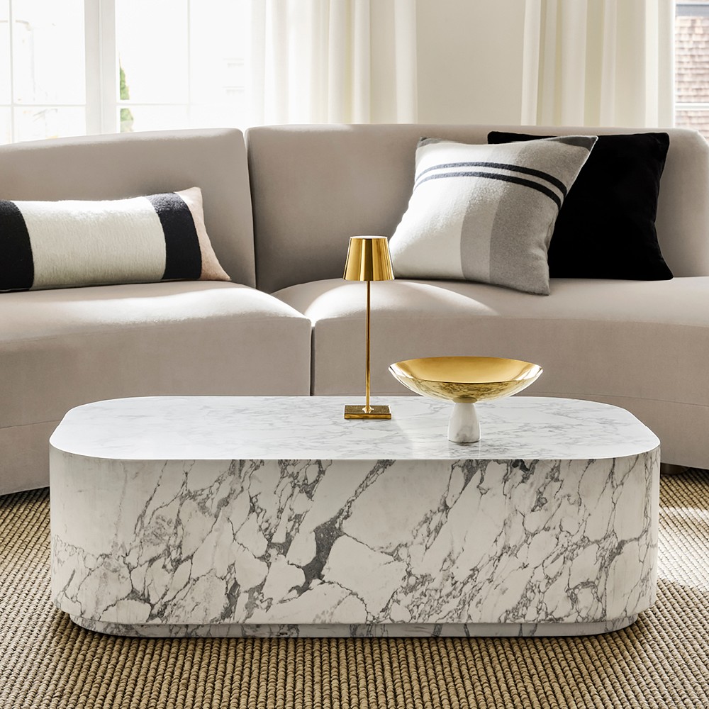 Vittoria Arabescato Curved Edge Coffee Table (48&quot;)