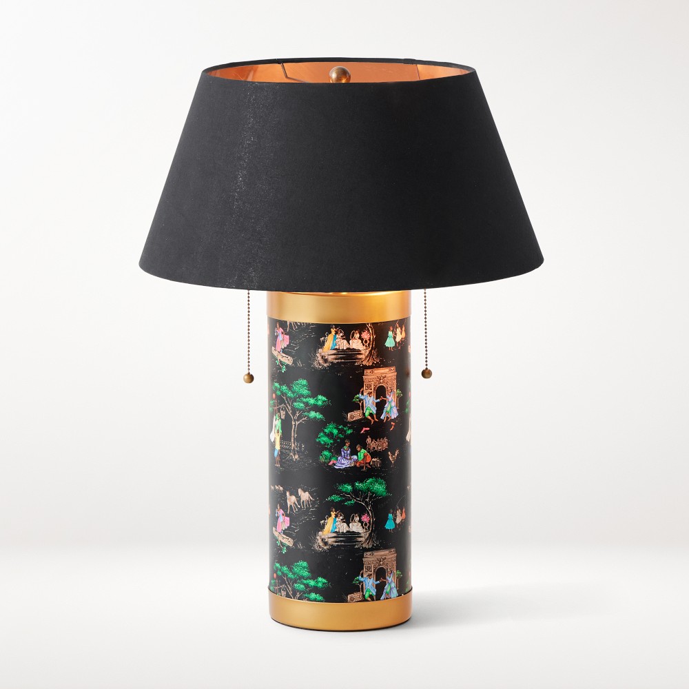 Sheila Bridges Harlem Toile Table Lamp, Black