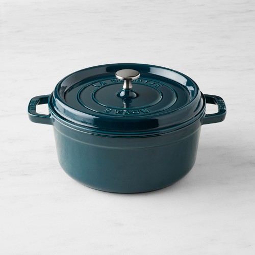Staub Enameled Cast Iron Round Dutch Oven, 4-Qt., La Mer