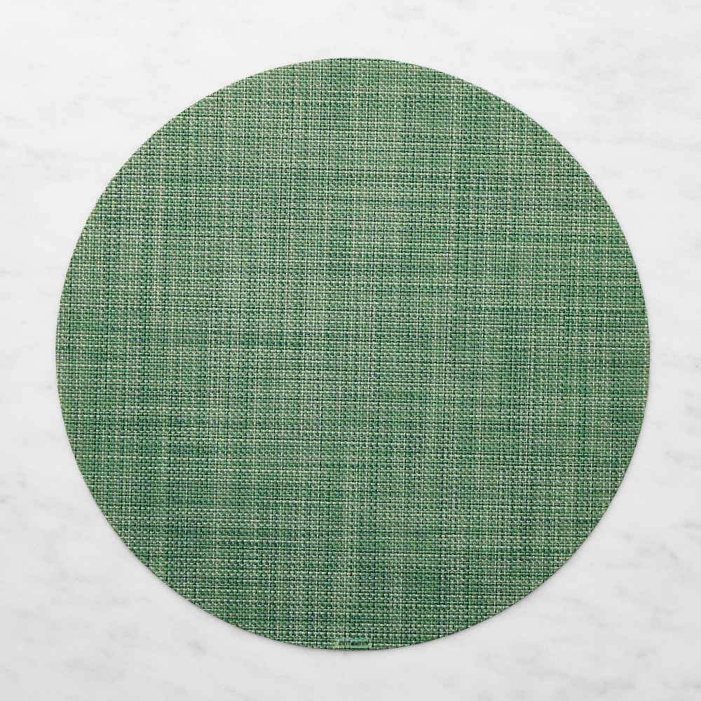 Chilewich Mini Basketweave Round Placemats - Ivy