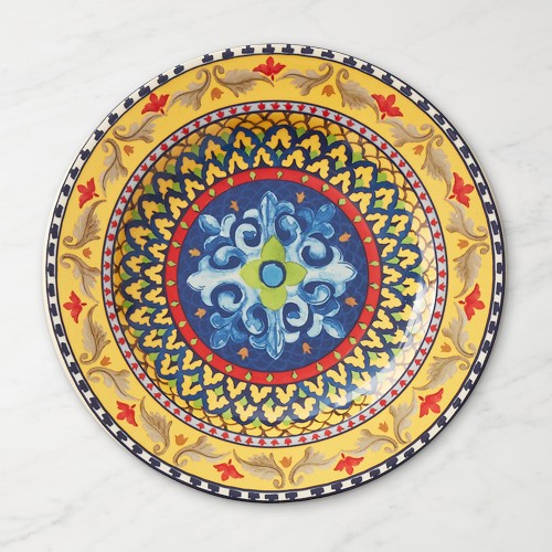 Sicily Ceramic Salad Plates, Each, Yellow Rim