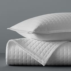 Box Stitch Sateen Coverlet &amp; Shams