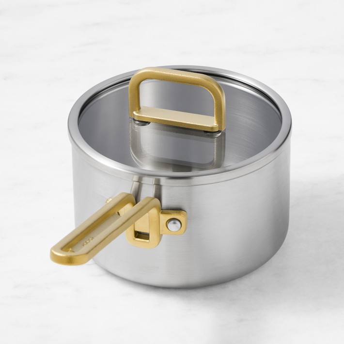 GreenPan™ Stanley Tucci™ Stainless-Steel Saucepan | Williams Sonoma