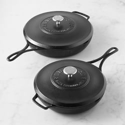 Lodge Blacklock Triple Seasoned Cast-Iron Covered Skillet Set 10" & 12"