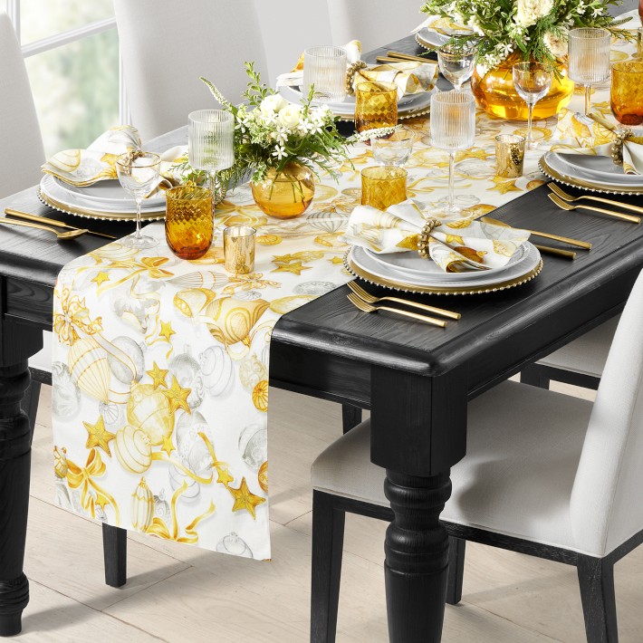Gold Ornament Table Runner | Williams Sonoma