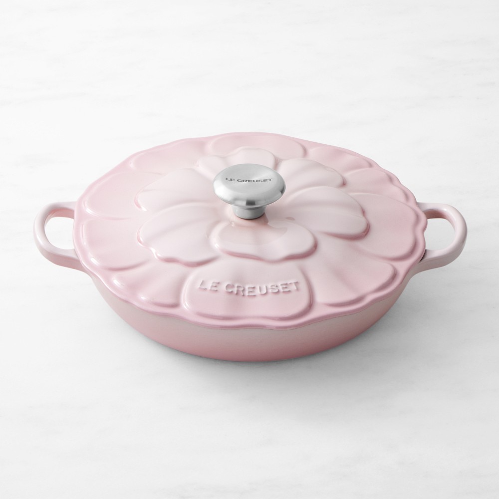 Le Creuset Enameled Cast Iron Petal Braiser, 2 1/4-Qt. - 2 1/4-Qt., Shell Pink