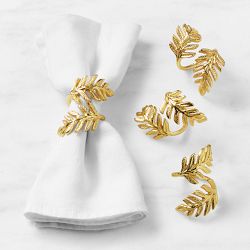 Gold Leaf Napkin Rings, Set of 4