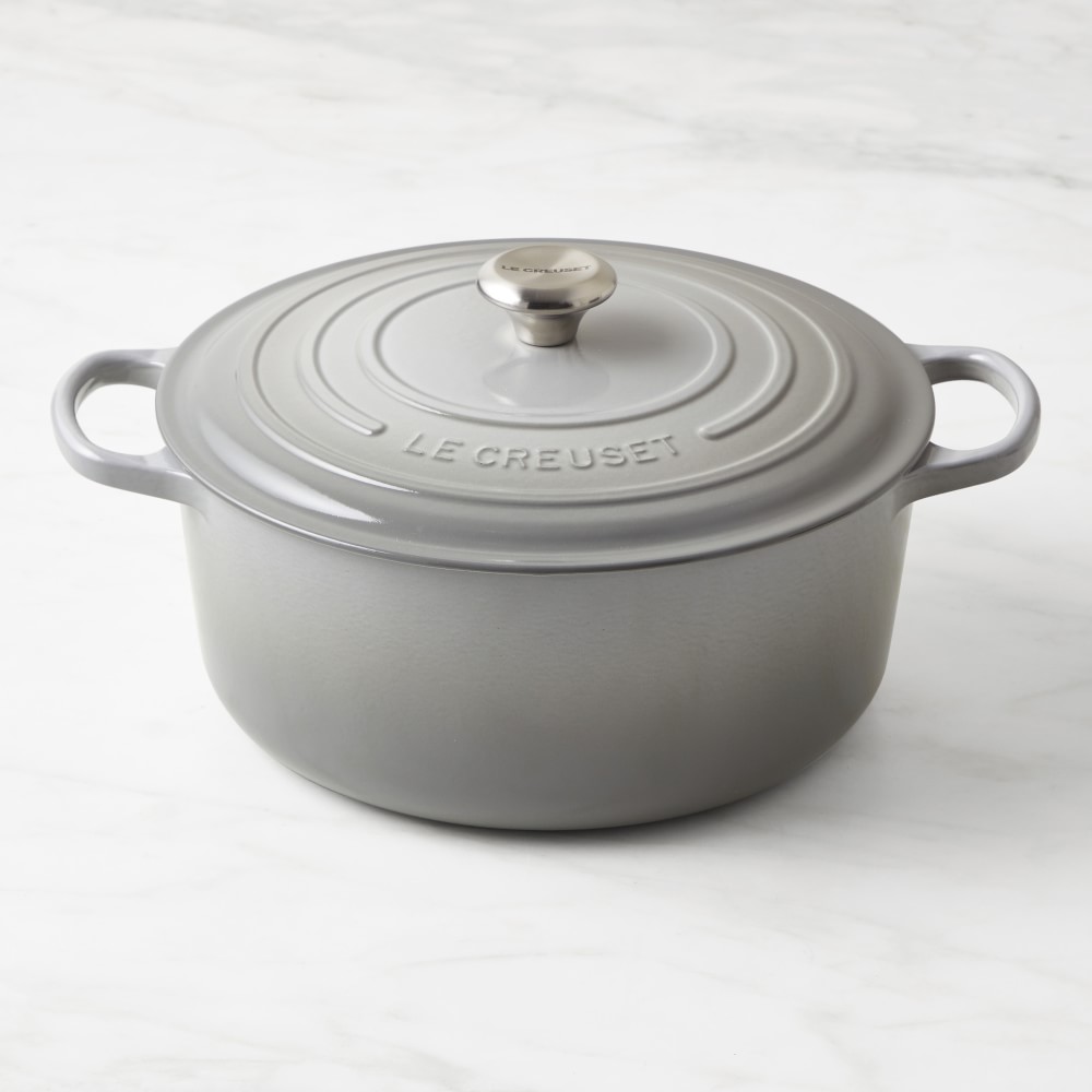 Le Creuset Signature Enameled Cast Iron Round Dutch Oven, 9-Qt, French Grey