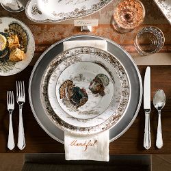 Plymouth Turkey Appetizer Plates, Mixed Set of 4