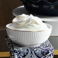Pillivuyt Plisse Gold Porcelain Cereal Bowls, Set of 4