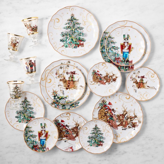 'Twas the Night Before Christmas Mixed 16-Piece Dinnerware Set with 'Twas Goblets