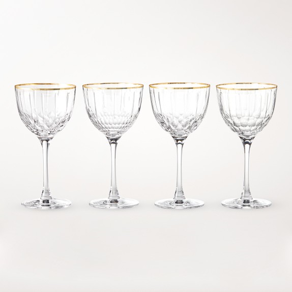 Wilshire Jewel Cut Nick & Nora Glasses, Set of 4