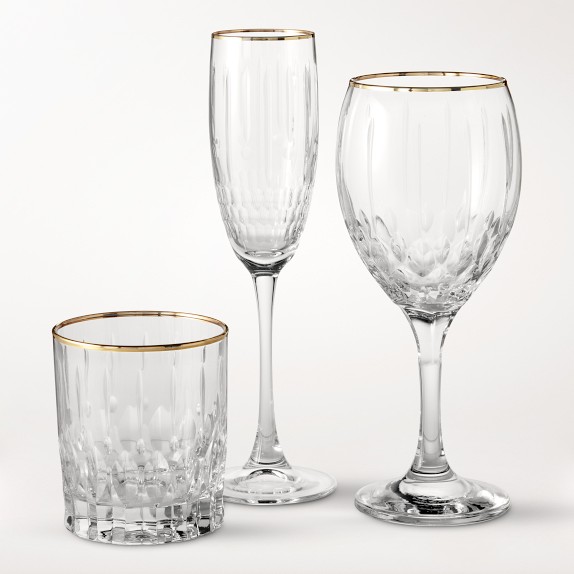 Wilshire Jewel Cut Gold Rim 12-Piece Barware Set