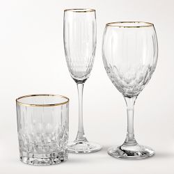 Wilshire Jewel Cut 12-Piece Barware Set, Gold Rim