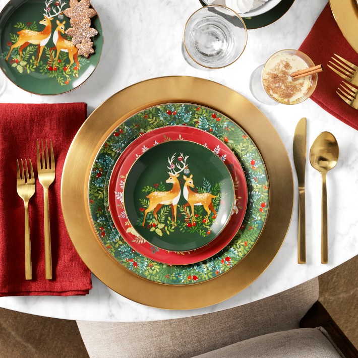 T*s様 未使用Williams Sonoma クリスマスデザイン プレート 4 未使用Williams Sonoma クリスマスデザイン プレート 4枚セット