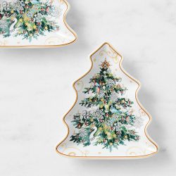 'Twas the Night Before Christmas Figural Tree Appetizer Plates, Set of 4