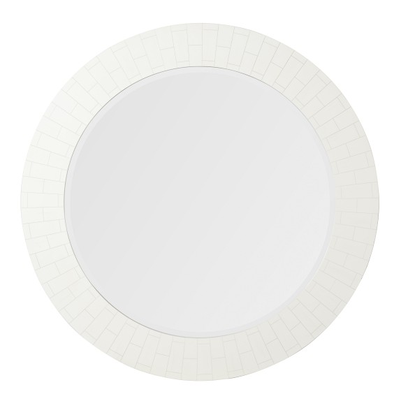 Faux Bone Round Mirror
