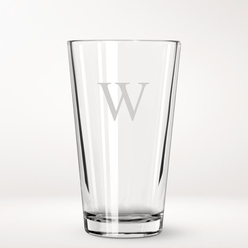 Personalized Monogrammed Pint Glasses, Single-Initial, Set of 4