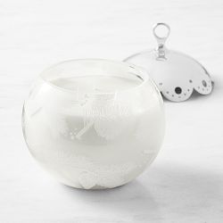 Williams Sonoma Winter Forest Etched Ornament Candle, Large
