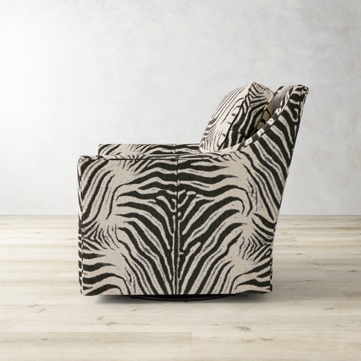 Zebra Upholstered Swivel Chair Stylish Functional Williams