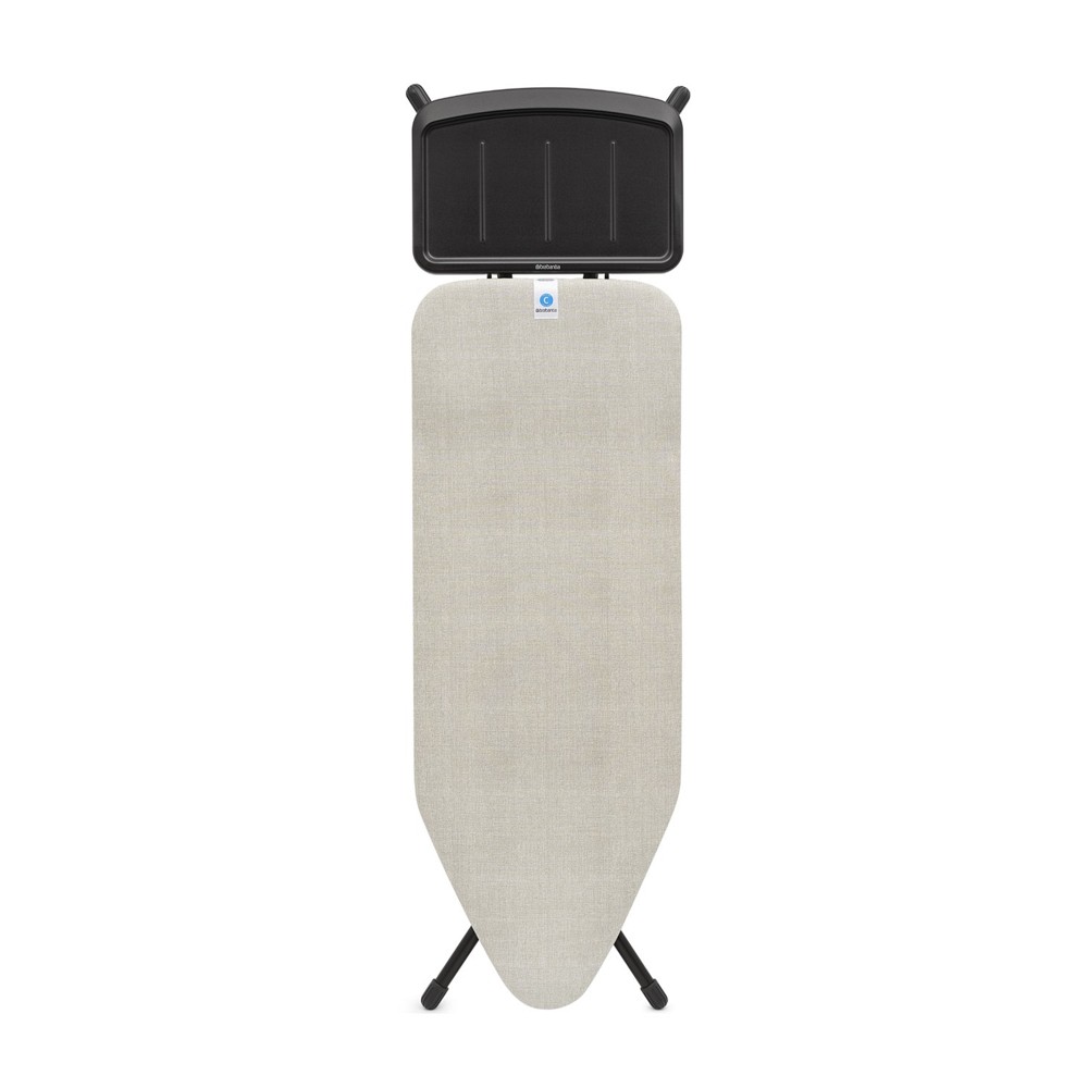 Brabantia Ironing Board with Solid Steam Unit Holder - Black Frame Denim Gray