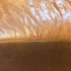 OPEN BOX: Glen Modular Armless Single Seater, Italian Distressed Leather, Caramel, Ebony Leg