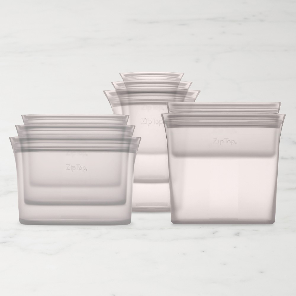 Zip Top 8-Piece Reusable Silicone Food Storage Set