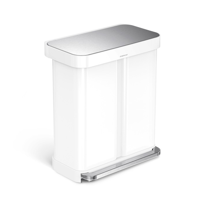 simplehuman Dual Compartment Step Trash Can with Liner Pocket