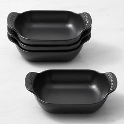 Le Creuset Gourmand Enameled Cast Iron Rectangular Baker 4-Piece Set, 1/3-Qt., Matte Black