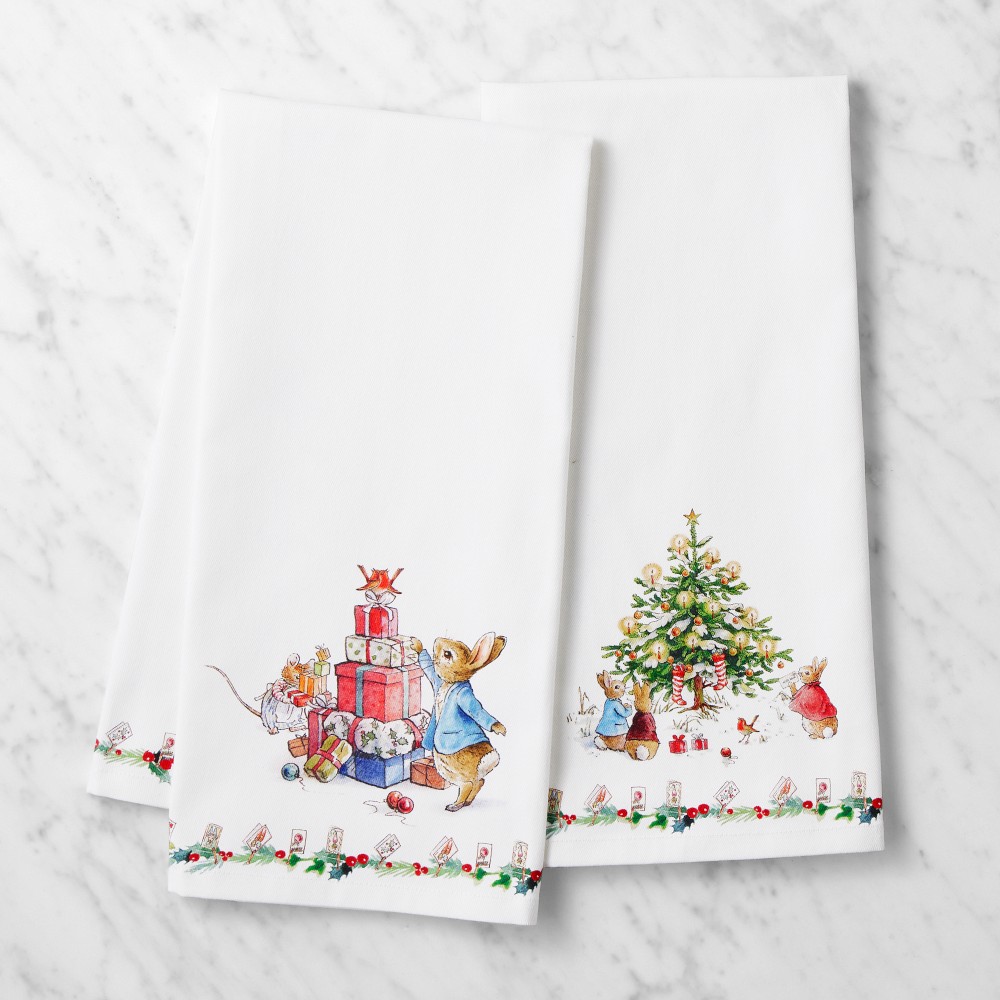 Peter Rabbit Christmas Tea Towels Set Of 2 | Williams Sonoma