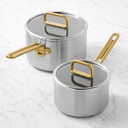GreenPan™ Stanley Tucci™ Stainless-Steel Ceramic Nonstick 4-Piece Saucepan Set