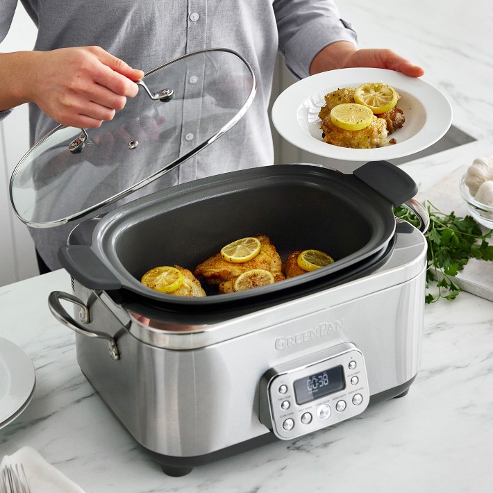 GreenPan Premiere Stainless-Steel 6-Qt Slow Cooker Williams Sonoma