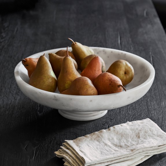 Williams Sonoma Marble Footed Fruit Bowl