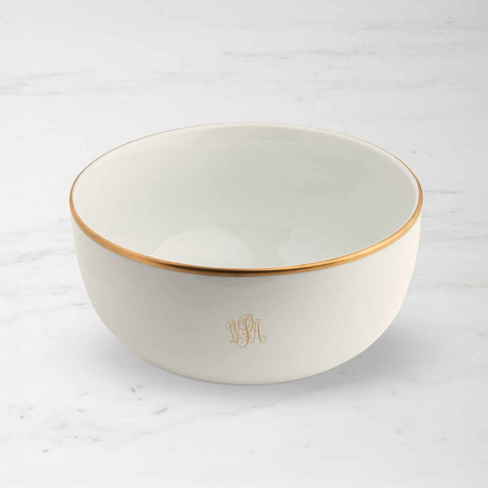 Pickard Signature Serving Bowl, Gold, Monogram
