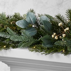 Winter Greens Faux Wreath &amp; Garland