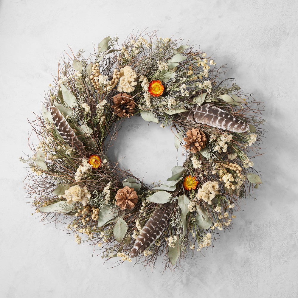 Plymouth Dried Flower Wreath 22"