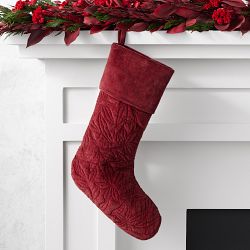 Quilted Velvet Stocking - Red